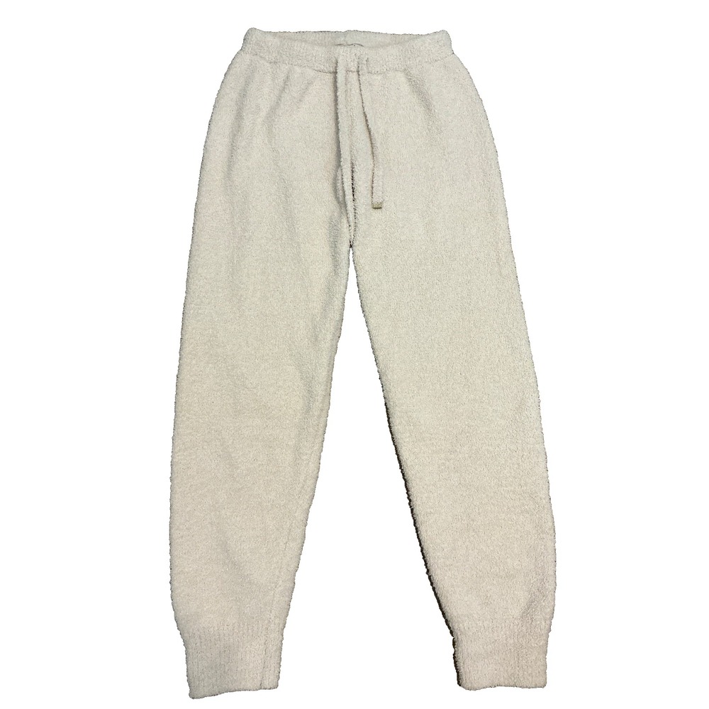 Cupcakes and Cashmere Womens Jogger Pants XS Warm Cream Fuzzy Knit Lounge Cozy